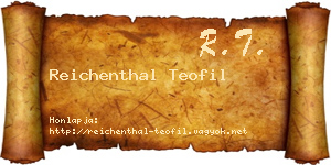 Reichenthal Teofil névjegykártya